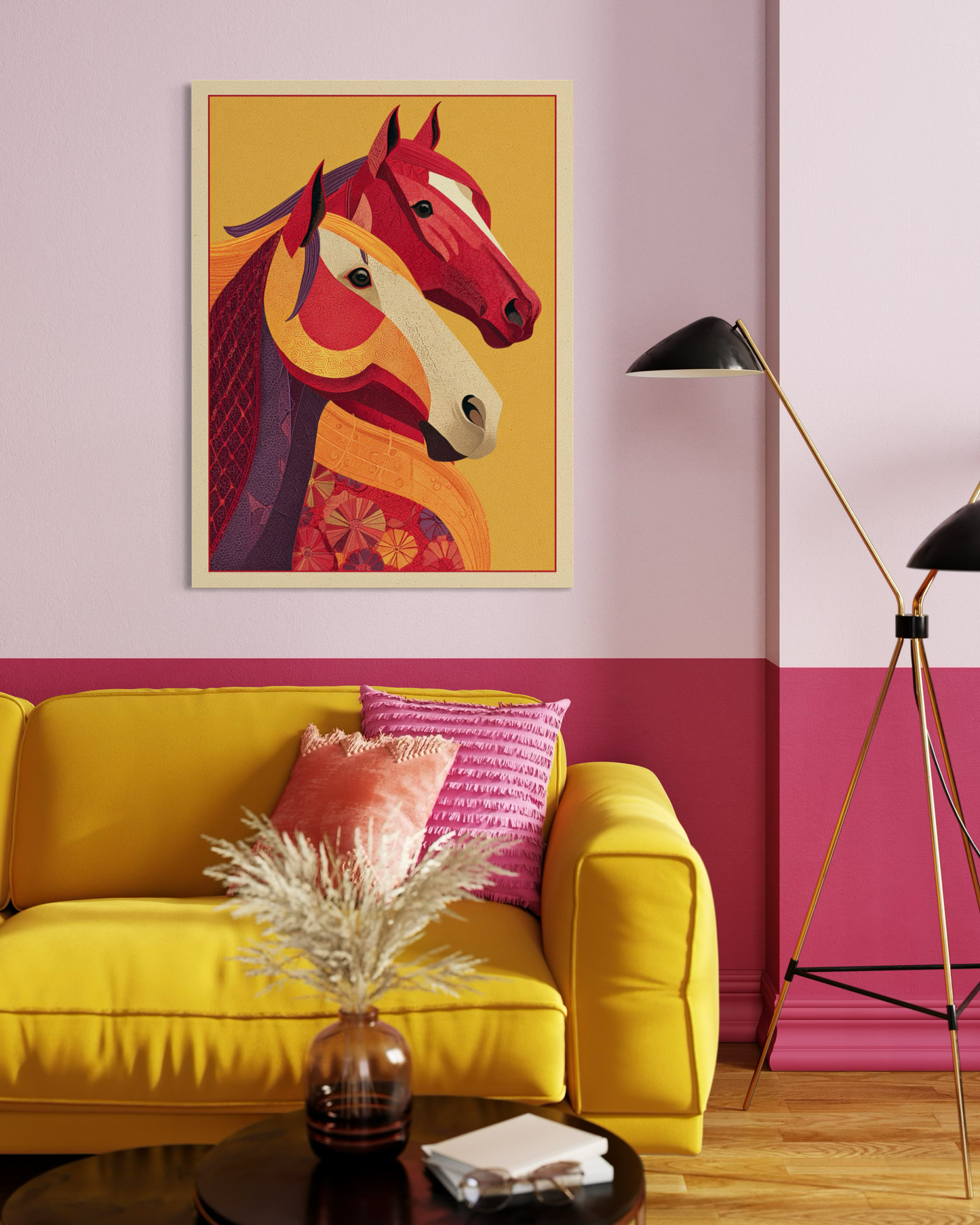 Abstract Oil Painting Golden Embrace Original Oil Painting