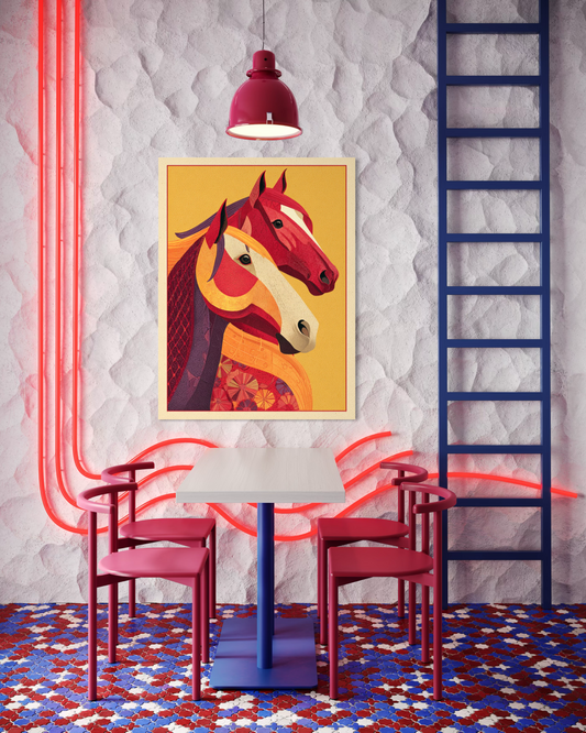 Abstract Oil Painting Golden Embrace Original Oil Painting