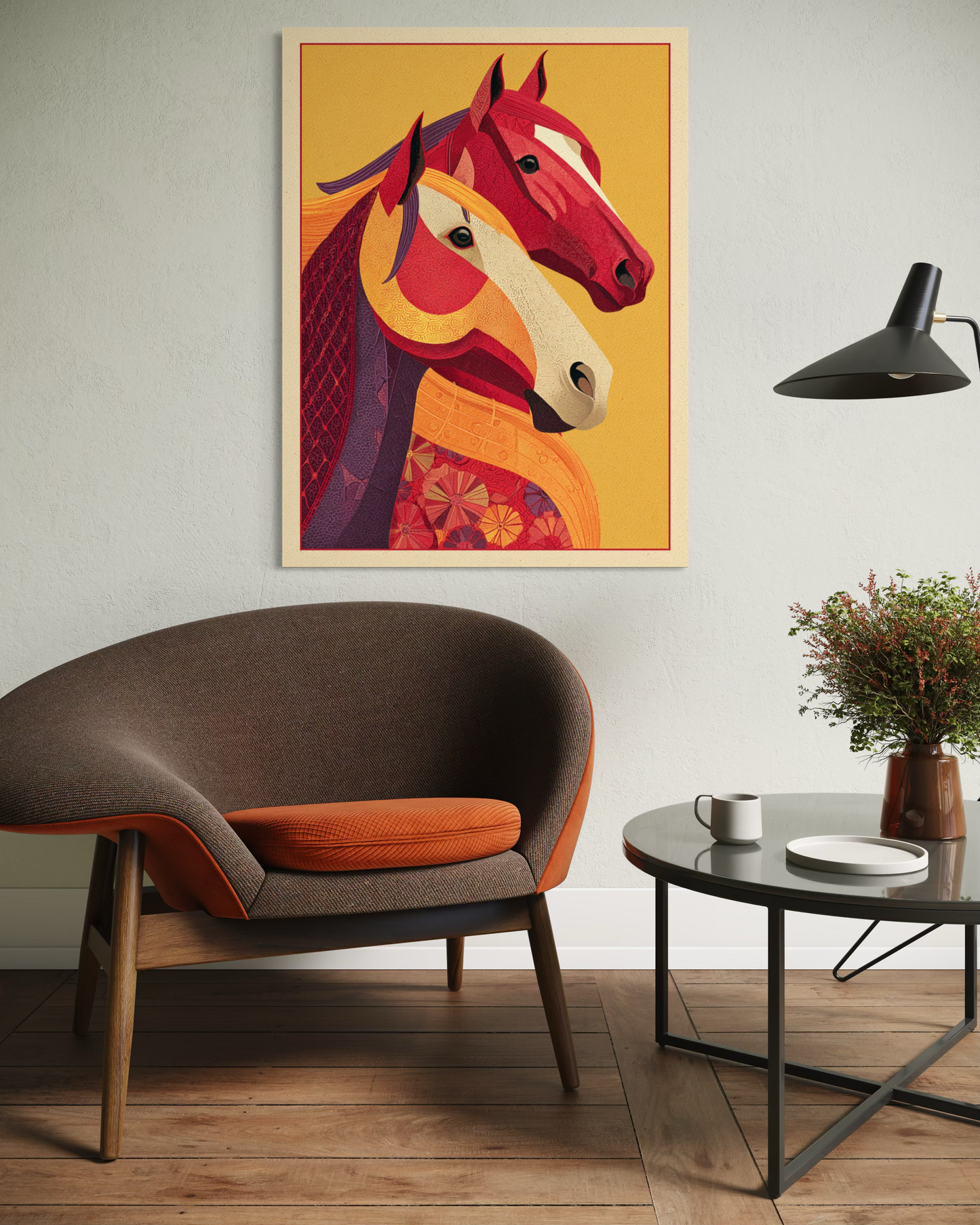 Abstract Oil Painting Golden Embrace Original Oil Painting