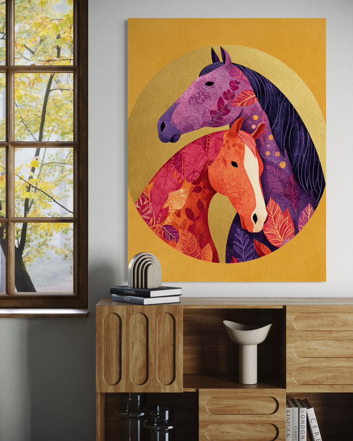 Abstract Oil Painting Golden Embrace Original Oil Painting