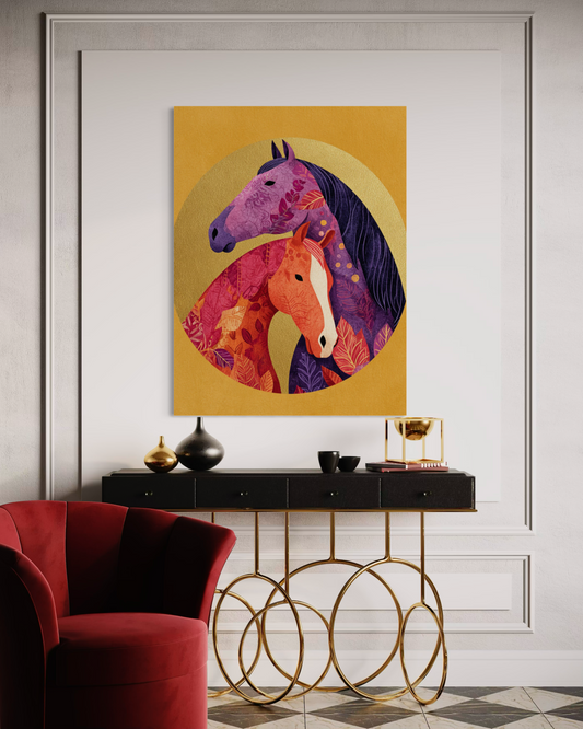 Abstract Oil Painting Golden Embrace Original Oil Painting